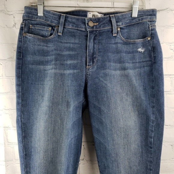 Paige Jeans Verdugo Ankle Dedee Destructed Skinny Stretch Tag Size 31 - Picture 3 of 14
